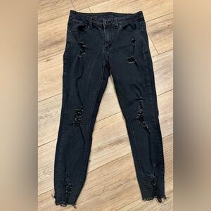 Distressed Black Women Jeans